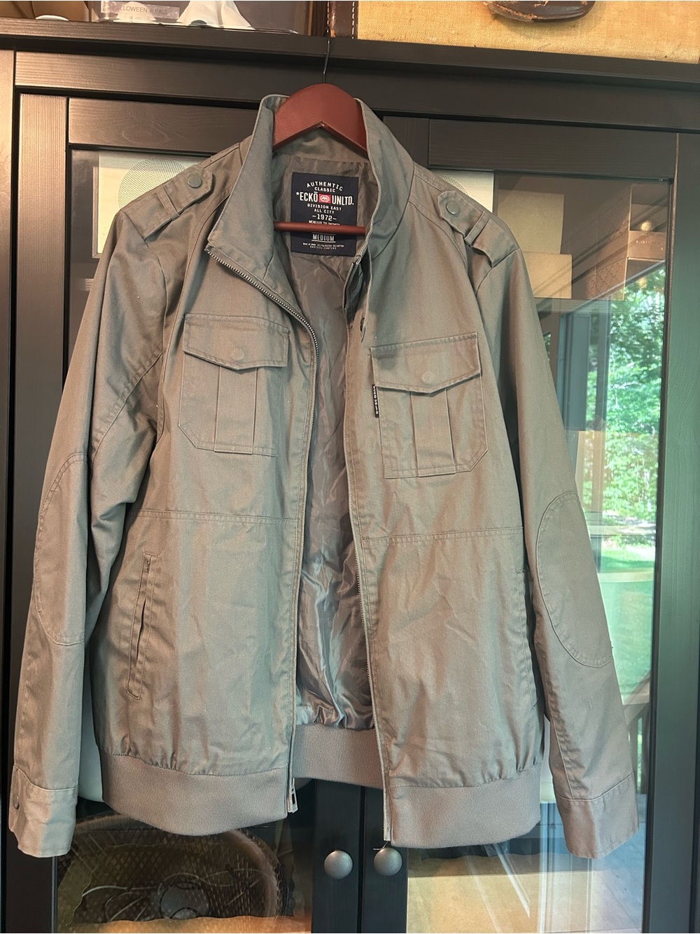 Ecko Unlimited Men's Gray Military Field Jacket